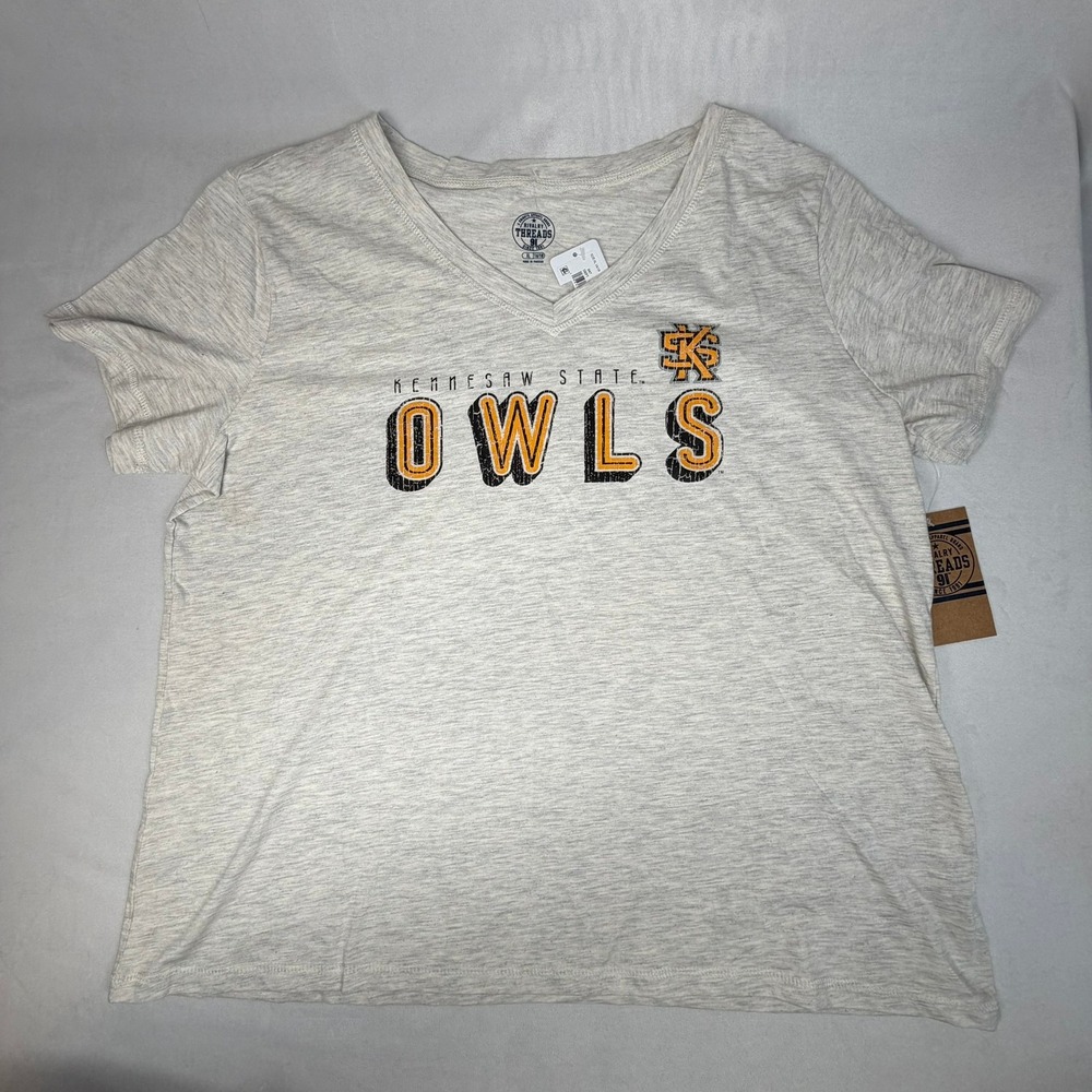 Rivalry Threads Kennesaw State Owls V-Neck T-Shirt Gray XL TALCF3CTAR